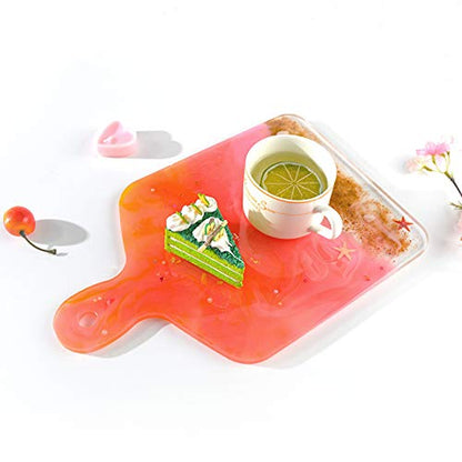 FUNSHOWCASE Cheese Board Epoxy Resin Silicone Molds with Handles and Holes for Serving Tray, Platter, Rectangle, Round, Large 12inch - color: Rectangular and Circle Shapes Boards