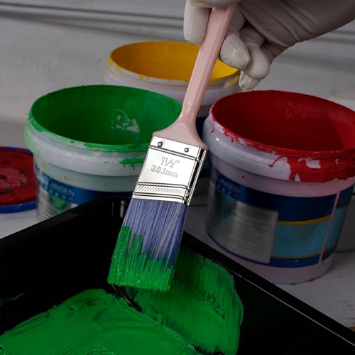 Bates 4Pack Plastic Handle Paint Brushes - Pastel Colors, Stain, Furniture & Wall Painting - color: Pastel Plastic Handle, size: 4 Pack, 1.5", 2", 2.5", 3"