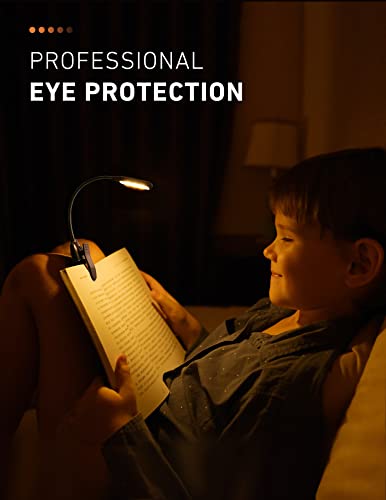 Monotremp Rechargeable Book Lights for Reading at Night, Clip-On 3 Colors - color: Black