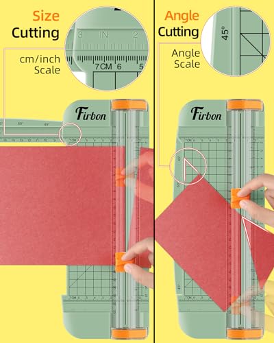 Firbon A5 Paper Cutter, Small Straight Paper Trimmer with Side Ruler | Morandi Compact Design | Cuts Photo, Cardstock, Labels & Coupons | Portable Desktop Slicer | Scrapbooking & Craft Projects - color: A5-morandi