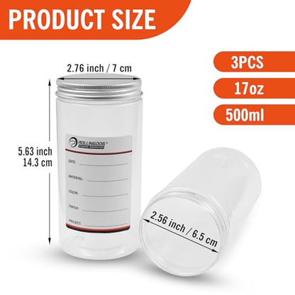 ROLLINGDOG 3 PC Plastic Paint Containers with Lids