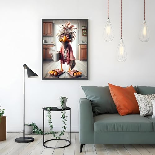 Shouruihua Diamond Painting Kits for Adults, Chicken Diamond Art Kits | Funny Animal, Gem Art, Diamond Dotz Kits, Diamond Dots, Full Round Drill Diamond Painting Kits for Adults, 11.8x15.7 in - color: Stay Up Night Chicken