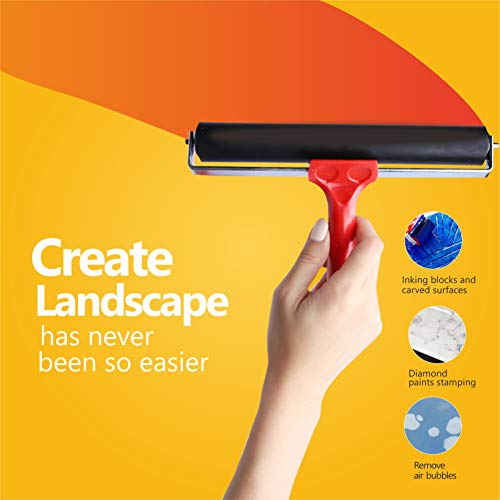 UCEC Brayer Roller, Durable Hard Rubber Roller Brayers, Brayer Rollers for Crafting, Glue Roller Paint Brushes for Printmaking Stamping Gluing (2.4”, 5.9”, 7.9”), 3 Pack | Brayer Rollers for Crafting, Glue Roller Paint Brushes for Printmaking Stamping Glu