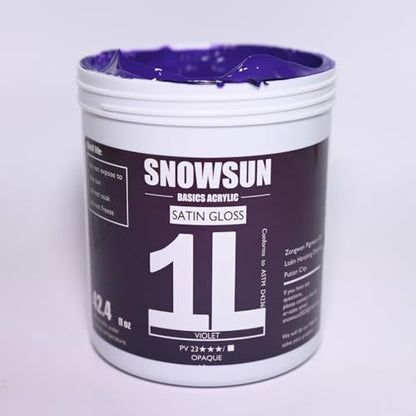 SNOWSUN Heavy Body Acrylic Paint, 1L (40oz) Bulk Violet - Non Toxic Artist Grade Thick Paint for Canvas, Wood, Ceramic & Crafts - color: violet