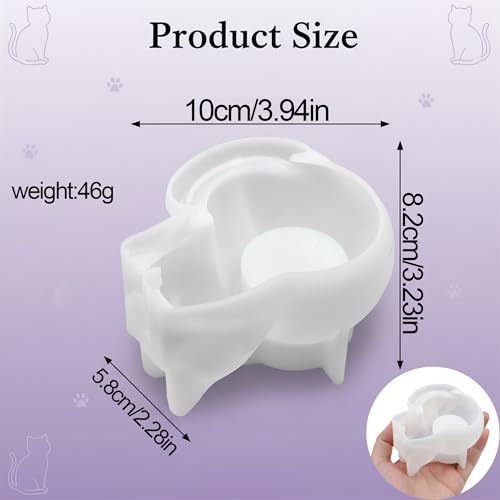 3D Cat Resin Molds, Animal Candle Silicone Molds for Epoxy Resin - color: Cat Resin Mold