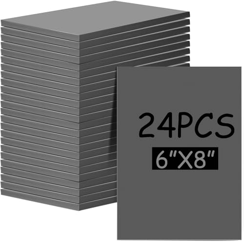 MotiMind 24 Pcs Gray Linoleum Block Rubber Stamp Carving Blocks Soft Linocut Blocks for Printmaking DIY Art Craft Projects and Scrapbooking (6 x 8 x 0.12 Inch)