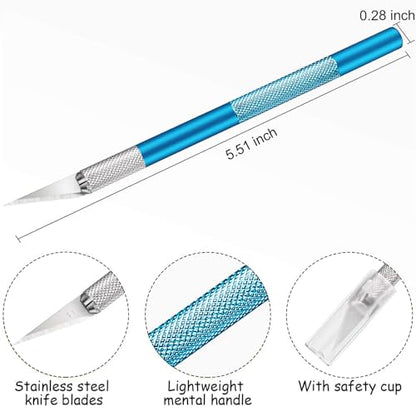 Mudder 15 Pack Exacto Knife Set, Craft Knives Hobby Knife, Blue - color: Blue