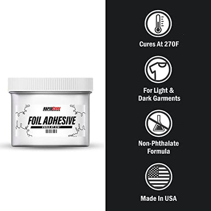 Rapid Cure Foil Adhesive Plastisol Ink - Screen Printing Ink, Pint | Cures At 270°F Vs. Standard 320°F - Bold Opaque Color, Non-Phthalate, CPSIA Safe, USA Made - Foil Adhesive - color: Foil Adhesive, size: 16 fl oz