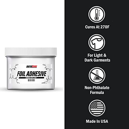 Rapid Cure Foil Adhesive Plastisol Ink - Screen Printing Ink, Pint | Cures At 270°F Vs. Standard 320°F - Bold Opaque Color, Non-Phthalate, CPSIA Safe, USA Made - Foil Adhesive - color: Foil Adhesive, size: 16 fl oz