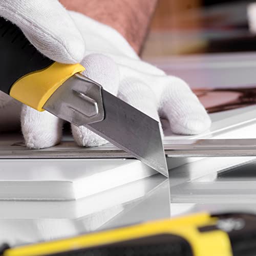 Box Cutter Retractable 25MM Long Utility Knife With 20pcs Blades Refills | Heavy Duty Exacto Knife Razor Knife Utility, Snap Off Blades Box Cutter with Rubber Grip for Cardboard, Boxes, DIY Crafts - size: 20 Blades + 1 Knife