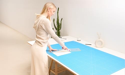 Elan Cutting Mat 36x60 Blue, Extra Large Self Healing Cutting Mat 36 x 60 Inch, 5-Ply Craft Board Blue, Hobby Board for Sewing and Quilting - style: 60 x 36"