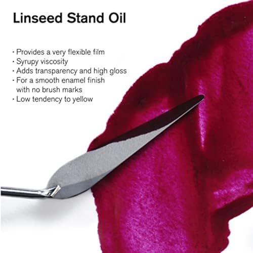 Winsor & Newton Linseed Stand Oil, 75ml (2.5oz) Bottle | Pale Viscous Oil, Slows Drying, Smooth Enamel Finish, No Brush Marks, Excellent Leveling, Can Be Used for Glazing - color: Linseed Stand Oil, style: 2.5-oz Bottle