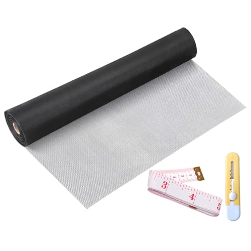 Window Screen Replacement Kit 48 Inch X 132 Feet Durable High Hardness Nanofibers Roll Screen Mesh Window Screen Repair Kit Black for Any Door and Window - size: 48 Inch×132 Feet