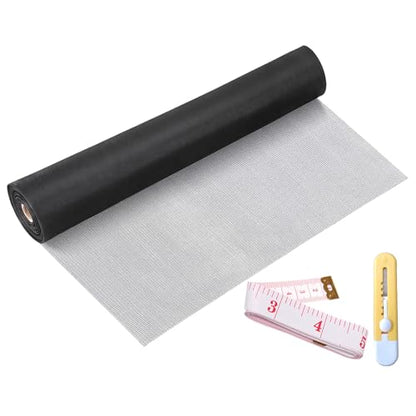 Window Screen Replacement Kit 48 Inch X 132 Feet Durable High Hardness Nanofibers Roll Screen Mesh Window Screen Repair Kit Black for Any Door and Window - size: 48 Inch×132 Feet