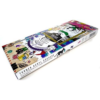 Turner Acryl Gouache Yusuke Nakamura 40th Anniversary Set of 12, 11ml Tubes (limited edition) - color: 12 colors, silver, size: 95×240×20mm