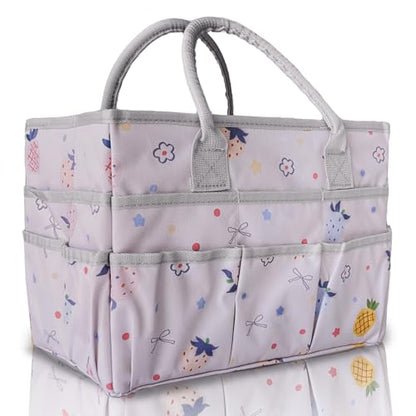 Cupohus Craft Organizer Tote Bag, Pink Fruit Sewing Bag for Art - color: Fruit Print