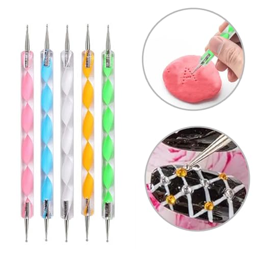 14Pcs Ball Stylus Pottery Tool Set, Pink Embossing Tool, Dual-Ended Multi-Size Clay Sculpting Dotting Tools, Professional Modeling Tools for Pottery, Polymer Clay, Nail Art, Fondant & DIY Crafts - color: Pink