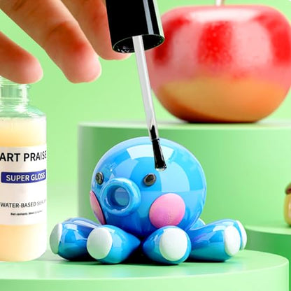 Premium Air Dry Clay Varnish Set, Matte & Gloss Finish, Air Dry Clay Glaze for Pottery and Acrylic Paint, Colourless, High Gloss & Scratch Resistant (30ml Each)
