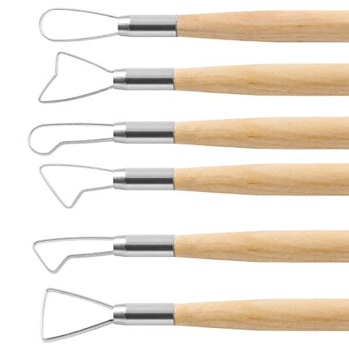 suiwotin 6pcs Double-Sided Clay Sculpting Tools, Ribbon Clay Tools - size: 6pcs-Loop