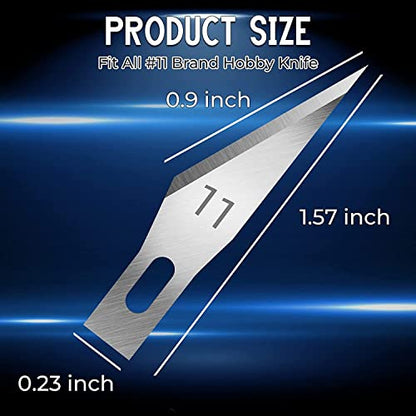 JETMORE 60 Pack Exacto Knife Blades 11, Craft Knife Blades Replacement Set | Hobby knife blades suit art, carving and scrapbooking, Exacto blades refills cut paper, stencils and models with control - size: 60 Pack