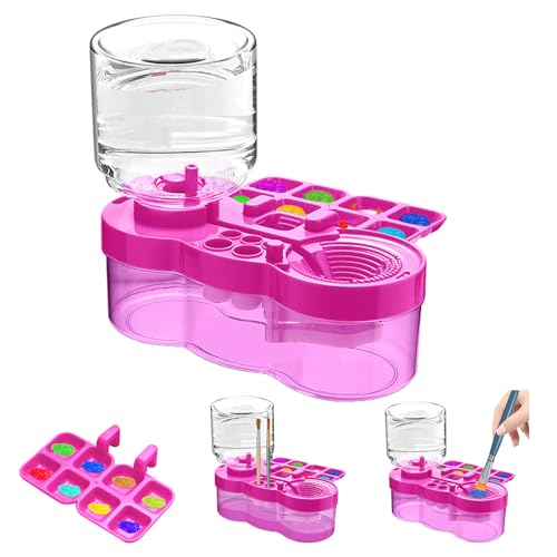 Upgraded Paint Brush Cleaner Tool,Brush Rinser Cup Painting Running Water Circulation Art Supplies for Acrylic,Watercolor and Water Based Creative Gift for Adult Artist Beginner and Painter - color: Purple