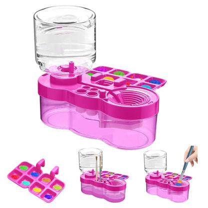 Upgraded Paint Brush Cleaner Tool,Brush Rinser Cup Painting Running Water Circulation Art Supplies for Acrylic,Watercolor and Water Based Creative Gift for Adult Artist Beginner and Painter - color: Purple