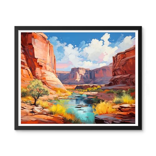 Natuyalo Paint by Numbers for Adults Beginner, Grand Canyon Acrylic Easy Paint by Numbers Kits Natural Landscape Craft Kits for Adults Suitable for Home Wall Decoration Flameless 16x20 Inch - color: ART-09