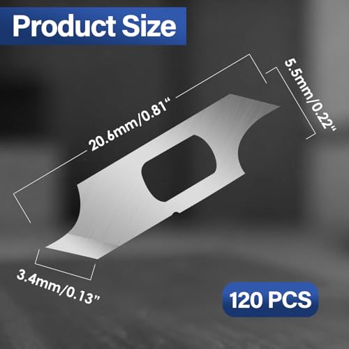120 Pack Hobby Knife Blades, Compass Cutter High Carbon Steel Replacement Blades for Craft & Art, Standard Sharpness Craft Knife Refills for Paper, Fabric & Thin Plastic - style: Compass Cutter Blade