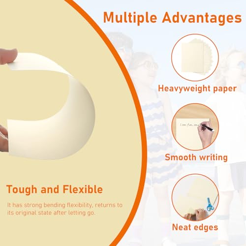 Guakicae 24 Sheets Cream Cardstock 8.5 x 11 Craft Paper 110lb | Heavyweight Off White Paper Card Stock for DIY Cards Making, Wedding Invitations, Business Cards, Birthday - color: Cream, size: 8.5x11-24pcs