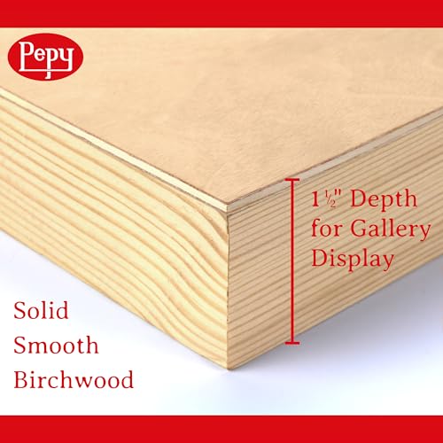 Pepy 11" x 14" Birch Wood Panels; Gallery Depth 1-1/2" Deep Cradle Artist Panel (Pack of 2)