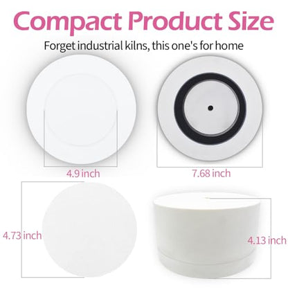 Alolti Microwave Kiln for Clay Pottery with 50 Pcs Kiln Paper, 7.7”Microwave Glass Kiln for Glass Fusing DIY, Mini Small Kiln Kits Jewelry Tools for Beginners at Home