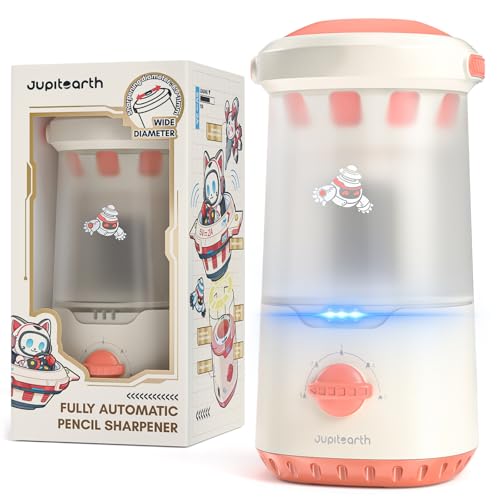 JUPITEARTH Electric Pencil Sharpener for Classroom, Auto in & Out, Pink - color: Pink