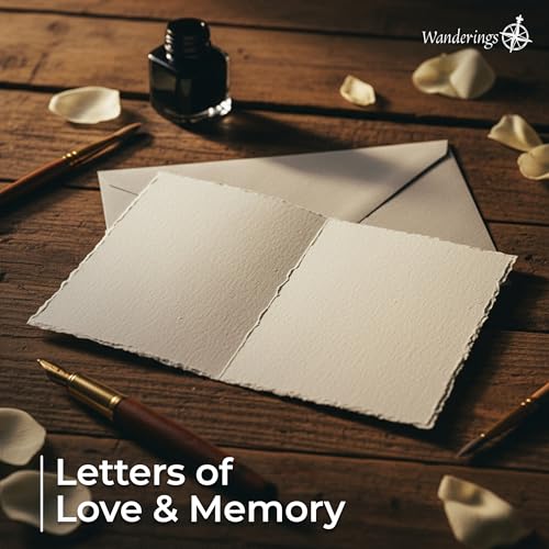 WANDERINGS Handmade Deckle Edge Blank Greeting Cards & Envelopes with Bird Art - 300 GSM Paper– 20 Cards (5 Each of 4 Varieties) for Invitations, Thank Yous, Get Well and Birthday Cards –5" x 7" - color: Bird Art