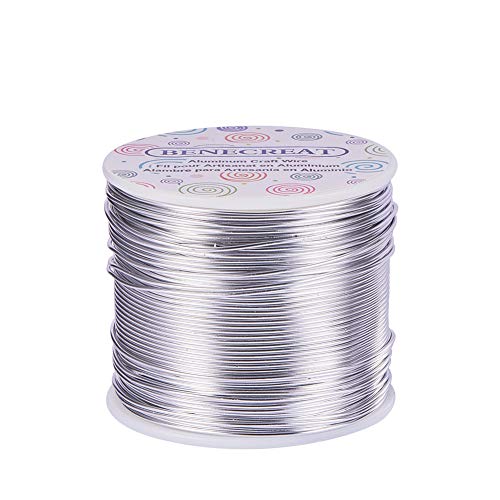 BENECREAT 12 17 18 Gauge Aluminum Wire (17 Gauge,380FT) Anodized Jewelry Craft Making Beading Floral Colored Aluminum Craft Wire - Silver - color: Silver, size: 17 Gauge