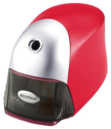 Bostitch Office QuietSharp Executive Heavy Duty Electric Pencil Sharpener for 65% Faster Sharpening and 6X Longer Cutter Life - Colored Pencil Compatible, Red - color: Red