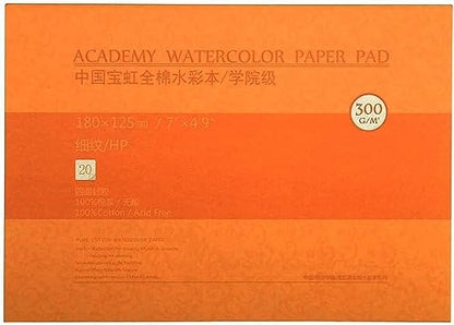 MEEDEN Watercolour Paper Block, 300gsm Smooth Surface Cotton Watercolour Paper Pad, Hot Pressed, 20 Sheets for Painting & Drawing, Wet, Mixed Media, 18×12.5 cm - color: Hot Press, size: 5×7"