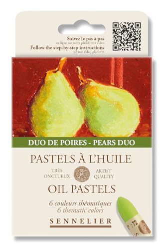 SENNELIER Oil French Pastel for Professional Artists, Pears Duo Set of 6, 396