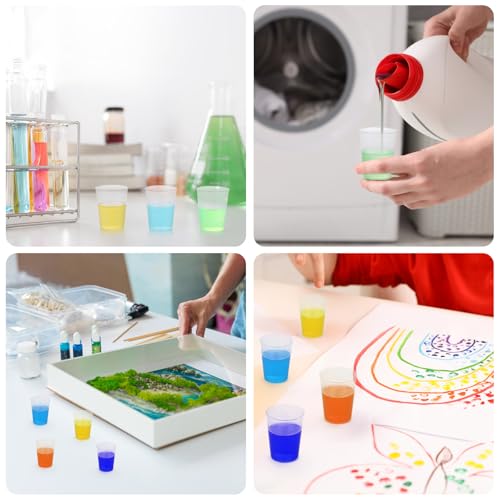 Resin Mixing Cups and Sticks, 110 Packs Epoxy Measuring Cups Kit - 60PCS 100ml Disposable Graduated Cups, 50PCS Wooden Stir Sticks for Mixing Paint, Stain, Epoxy, Resin - color: Clear cups+wooden stick, size: 50ml