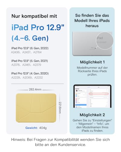 MOFT Dynamic Folio Tablet Stand for iPad Pro 12.9" 6th/5th/4th | 20+ Viewing Angles | Magnetic Stand | Ultra Thin & Slim | Portable | Two Tone | Seamless Snap-on - color: Panna Cotta x Faded Jeans, size: iPad Pro 12.9"(6th 2022/5th 2021/4th 2020)