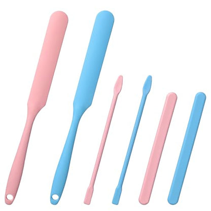 JJUNW 6PCS Epoxy Stir Sticks, Silicone Wax Sticks, Non-Stick Wax Spatulas | Reusable Multipurpose Silicone Stir Sticks for Epoxy Facial Mask Hair Removal Stirring Rods Paint Mixing Tools