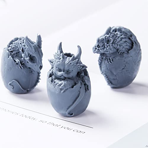Cayway 3 PCS Small Dragon Egg Silicone Mould for Resin, Dragon Egg Epoxy Silicone Moulds Jewelry Casting Mould for Resin Craft DIY, Keychain, Home Decoration