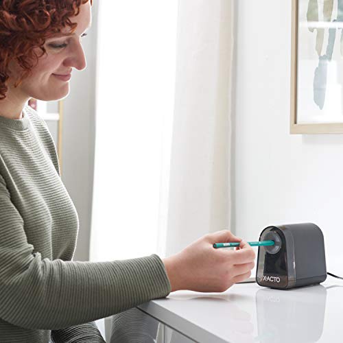 X-ACTO Pencil Sharpener, Mighty Mite Electric Sharpener, with Pencil Saver®, SafeStart® Motor, Black, 1 Count - Home, Office, School, Teacher Supplies (Pack of 3) - size: Pack of 3