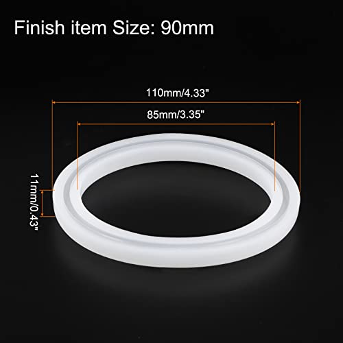 HARFINGTON Bracelet Mold Bangle Ring Mold Silicone Round Epoxy 90mm Wristlet Keychains Mold for DIY Resin Bangle Bracelet Car Key Chain Jewelry Making - size: 85mmx110mm