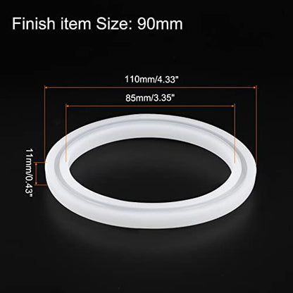 HARFINGTON Bracelet Mold Bangle Ring Mold Silicone Round Epoxy 90mm Wristlet Keychains Mold for DIY Resin Bangle Bracelet Car Key Chain Jewelry Making - size: 85mmx110mm