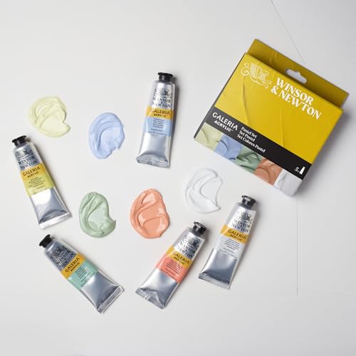 Winsor & Newton Galeria Acrylic Paint Set, 5 x 60ml (2-oz) Tubes, Pastel | Introductory Acrylic Paint made with Professional Pigments, Perfect for Beginners, Buttery Texture, High Tinting Strength - size: 2 Fl Oz (Pack of 5), style: 5 x 60ml (2-oz) Tubes,