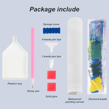Reluohuo Tiger Diamond Painting Kits for Adults, 5D DIY Full Drill Diamond Art Kits for Beginner, Round Gem Art Craft for Home Wall Decor, 12x12 Inch