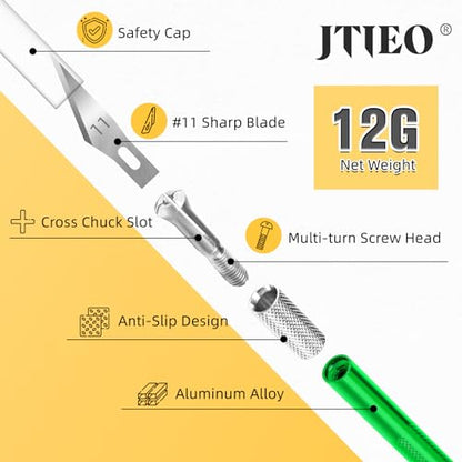 JTIEO Exacto Knife,Hobby Knife,74 Pack with 4 Upgrade Sharp Hobby Knives and 70 Spare Exacto Knife Blades for Art, Scrapbooking (Green) - color: Green