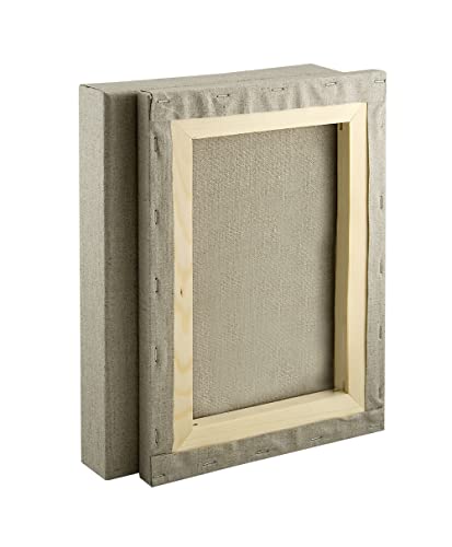 Senso Clear Primed Linen Stretched Canvas - Multi-Media Stretched Canvas for Oils, Acrylics, Pastels, & More! - 12x12 - size: 12"x12"