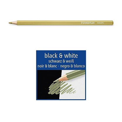 STAEDTLER 146M M12 Metallic Colouring Pencils - Assorted Colours (Tin of 12)