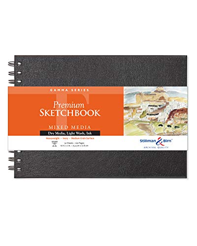 Stillman & Birn Gamma Series Wirebound Sketchbook, 10" x 7", 150 GSM (Heavyweight), Ivory Paper, Medium Grain Surface - size: 10" x 7"